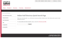 Tablet Screenshot of directory.salford.ac.uk